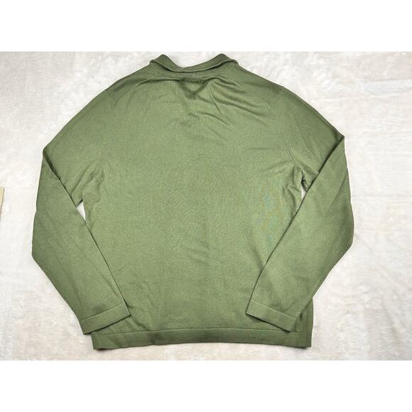 Banana Republic Sweater Mens XL Green Premium Luxe Collared Silk Cashmere - Picture 2 of 7